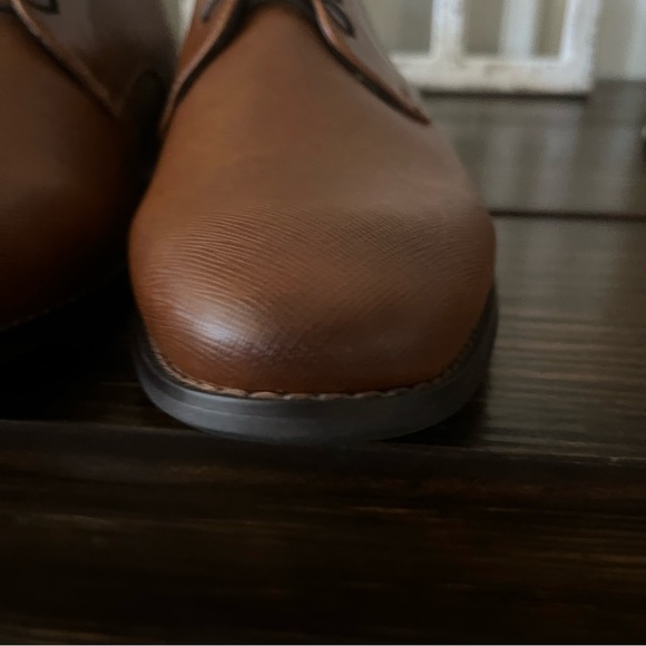 New Steven Madden men’s Fenyx Cognac dress shoes lace-up heel height 11 brown - Picture 13 of 15